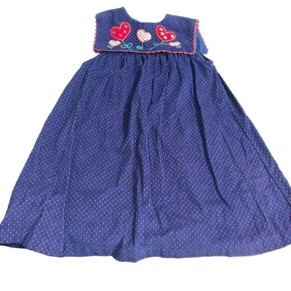 NWT Samantha Says by Samara Corduroy Navy & Red Polka‎ Dot Dress - Size 6X - Picture 1 of 7